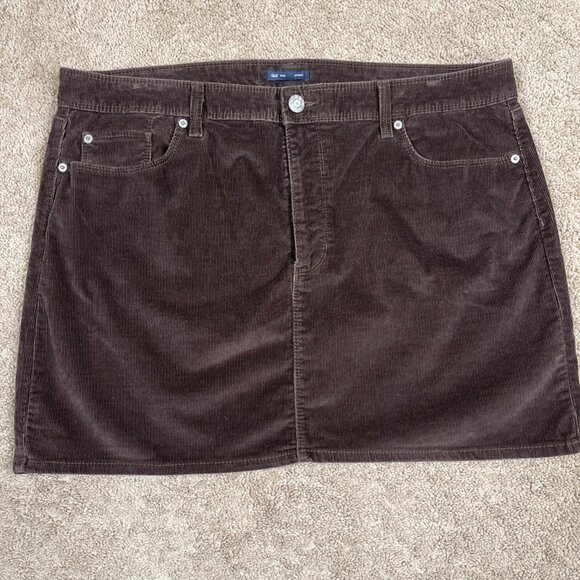 Gap Skirt Womens 18/34 Brown Corduroy 5 Pocket Mini Academia Country Preppy Fall - Picture 1 of 6